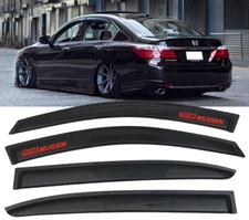 Fit 13-17 Honda Accord 4DR Sedan Window Visor Rain Vent Guard Shade w/ Red Mug