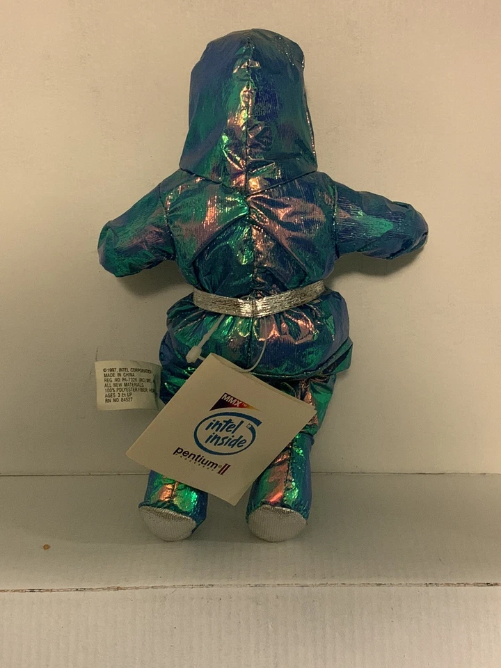 1997 Intel bunny people Blue w/ silver accents 8in doll - Image 2 of 3