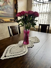 Handmade Crocheted Table Runner/ Decor