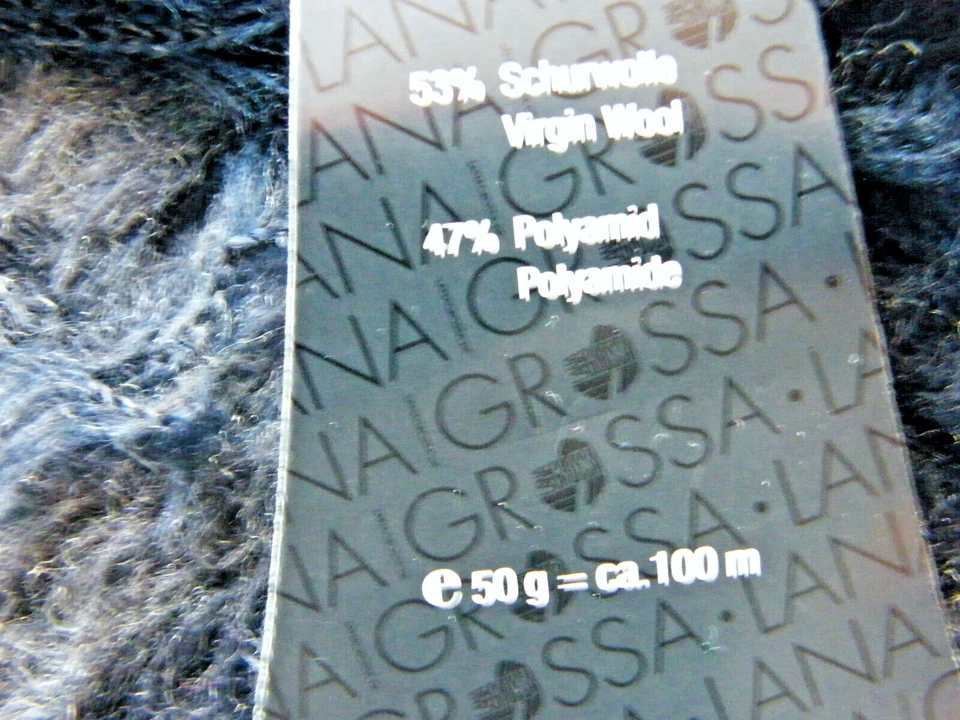 Flauschgarn Lana Grossa "Colupo" Farbe 003 - Dunkelblau/Schwarzblau knapp 300 g - Bild 4 von 4