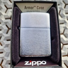 162 Brushed Chrome Armor Heavy Weight Zippo Lighter