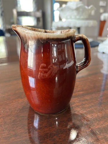 Vintage Hull Pottery USA Brown Drip Glaze 4 ½” Creamer Pitcher