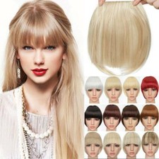 US Neat Thin Bangs as Real Human Hair Extension Clip in on Fringe Fake Hairpiece