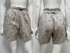 Vintage 50s Bicycle Novelty Print High Waist Pinup Shorts w/ Belt - 24" Waist