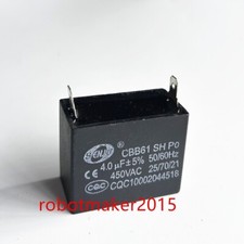 CBB61 4 MFD 450V 450VAC 4UF Fan Motor Insert Capacitor 4.0 μF ± 5% 2 PIN