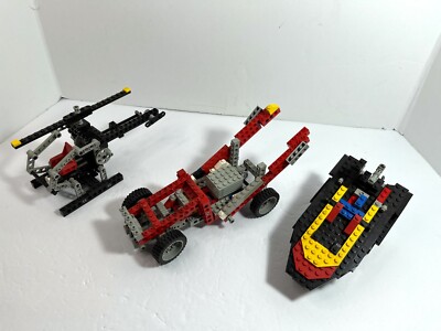 Lego Technic Partials LOT: Night Chopper 8825 + cart 8064 + boat 5581 Vintage
