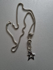 Schlauch Kette - 2teilig - Sterne - Schmucksteine - Modeschmuck - silbern