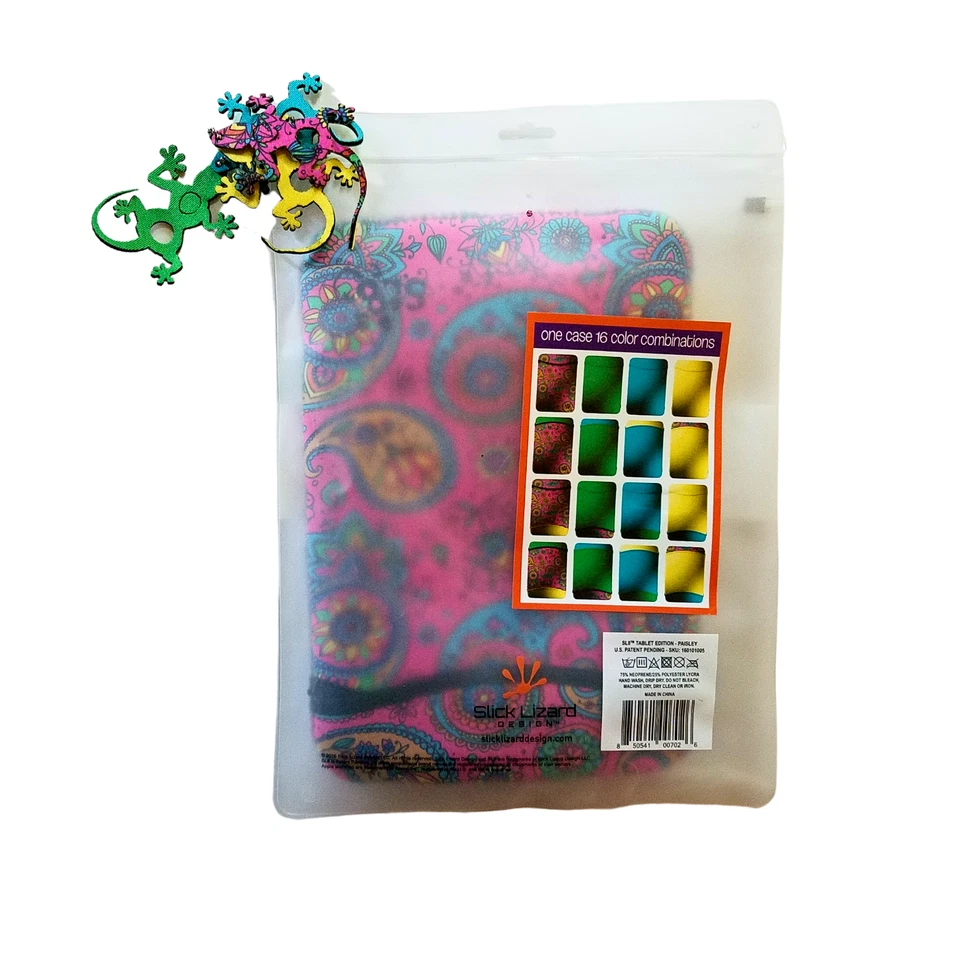 Slick Lizard Design SL8 Tablet Sleeve 9.7" Paisley Neoprene Multi-Reversible - Image 2 of 4