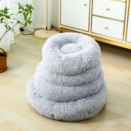 Fluffy Dog Bed for Small Dogs Round Cat Bed 5Kg Capacity eBay