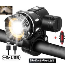 Waterproof Super Bright LED Bike Light USB Rechargeable Bicycle Front Headlight