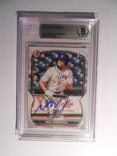 Max Anderson 2023 1st Bowman Draft BD-144 Signed IP Auto Autograph Beckett BAS