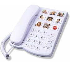 Telpal Big Button Phone with Speaker for Seniors, Corded Amplified Phone, Landli