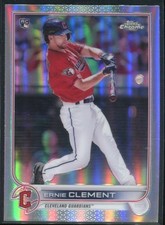 2022 Ernie Clement Rookie Card Topps Chrome Refractor #145 Cleveland Guardians. rookie card picture