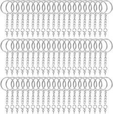 360Pcs Keychain Bulk, 120Pcs Keychain Rings with Chain and Open Jump Ring with S
