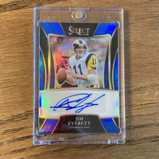 2021 Panini Select - Select Signatures Jim Everett #SSP-JEV Blue Prizm /99 Rams