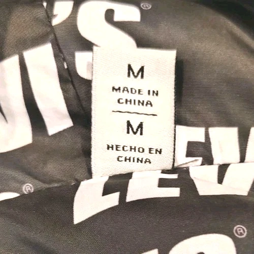 LEVI STRAUSS & CO FULL ZIP JACKET COAT WITH HOOD BLACK PUFFER LEVIS ADULT MENS M - Image 4 of 4