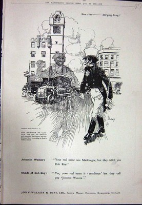 Antiker Druck Ref.942 1923 Werbung John Walker Scotch Whisky Schottland