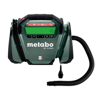 Metabo Akku-Kompressor AK 18V Multi Solo mit 12V-KFZ-Kabel 2x Adapter 600794850