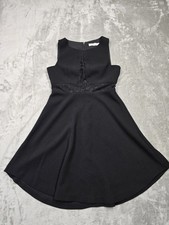 BCBGeneration A Line Shift Dress Womens 4 Black Sleeveless Midi Lined Zip