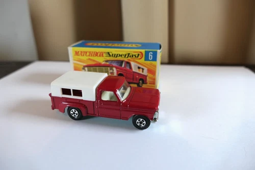 matchbox lesney no. 6 ford pickup green base superfast- nmint w/box