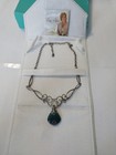 CAROLYN POLLACK solid STERLING 925 SCROLL NECKLACE / Green Chrysoprase pendant. — photo 1