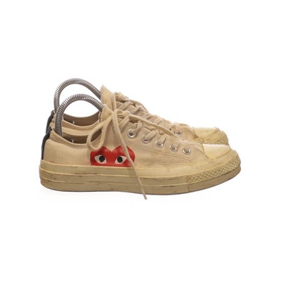 Comme des Garçons PLAY x Converse, Canvas Sneaker, Größe: 37 1/2, Beige/Rot #fvq