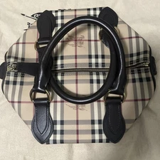 BURBERRY Haymarket Check Chester Bowling Bag Medium