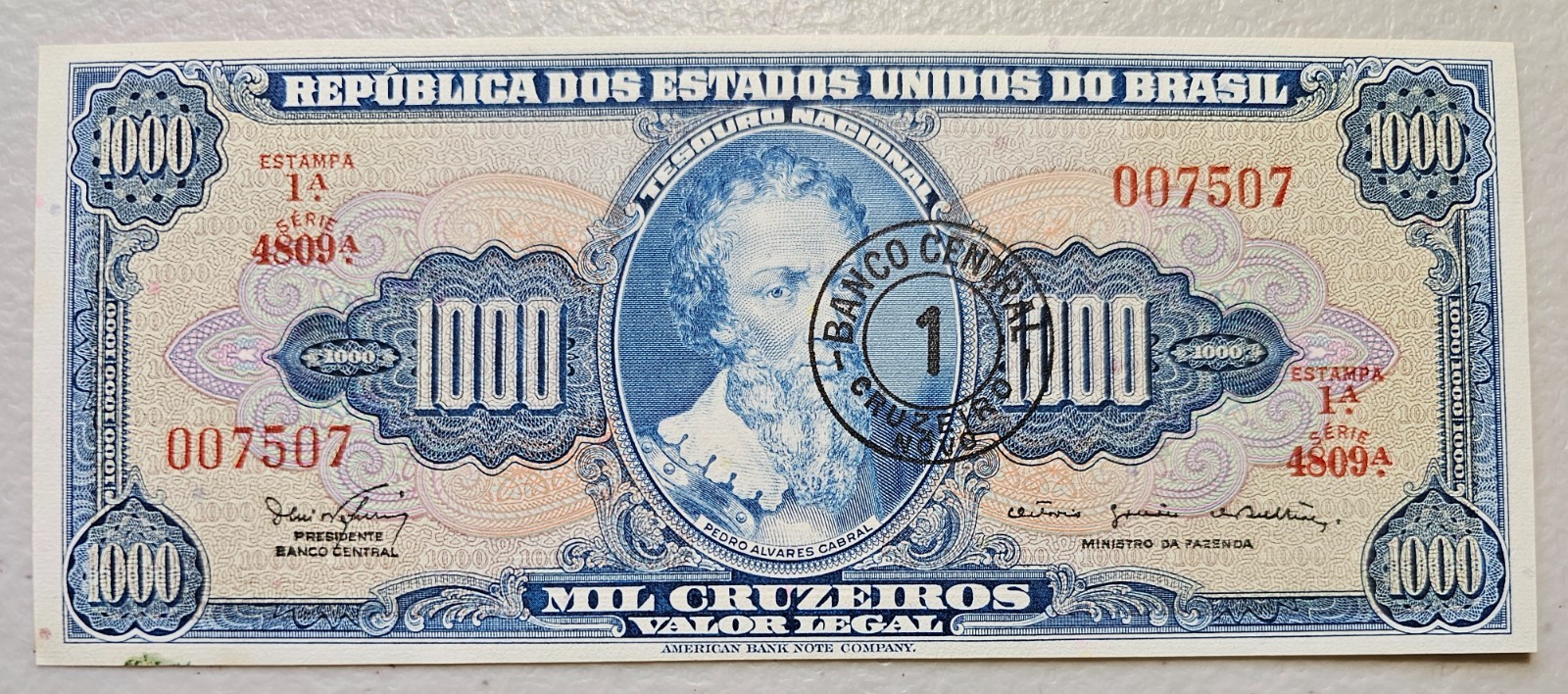 Brazil 1 Cruzeiro Novo / 1000 Cruzeiros 1966-67 Unc