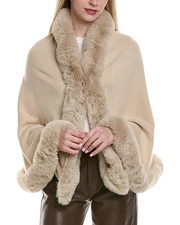 Surell Accessories Knit Ruana Women's White