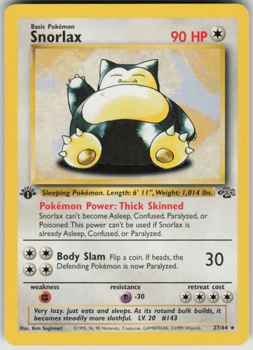 Pokemon Snorlax (27) Rare Jungle 27/64 LP