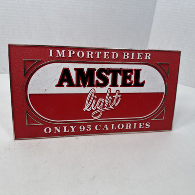 Vintage Red Plastic Beer Sign Amstel Light Imported Bier Dutch Amsterdam