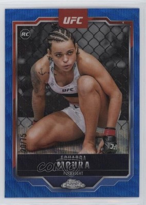 2025 Topps Chrome UFC Blue Wave Refractor 20/75 Eduarda Moura #24 Rookie RC 0zz3