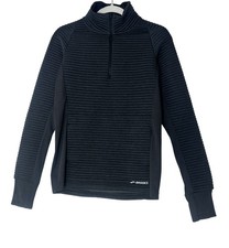 BROOKS BROTHERS  346' Pullover Sweatshirt Women's Medium Black 1/4 Zip Mock Neck