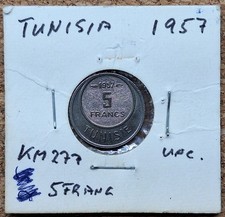 Nice Old French Tunisia BU 5 Centimes Coin 1957 Vintage World Foreign !!