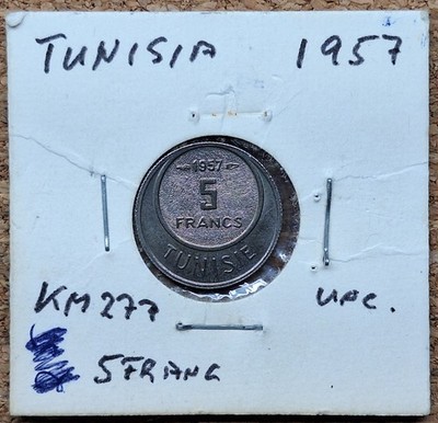 Nice Old French Tunisia BU 5 Centimes Coin 1957 Vintage World Foreign !!