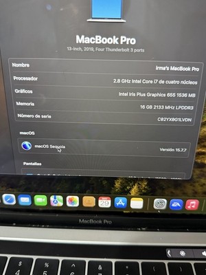 Apple MacBook Pro 13.3'' 2019 i7 2.8GHz 16GB 500GB SSD Touch Bar Silver
