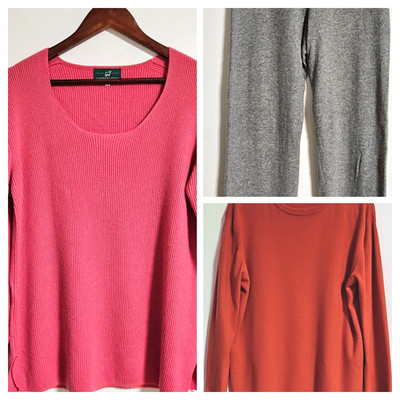 Katag Cashmere 2x Kaschmir Pullover 1x Hose Konvolut Beschädigte Reparaturen,...
