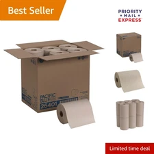 Pacific Blue Basic Recycled Paper Towels - 350 ft, 12 Rolls, Eco-Friendly Choice