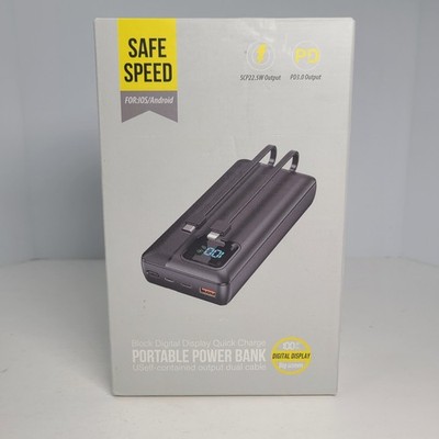 SAFE SPEED Portable Power Bank SCP22.5W PD3.0 Digital Display iOS/Android New