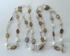 Vintage Mother of Pearl/Cultured Pearl Bead Necklace 50"