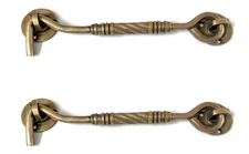 2 large cabin hooks door catch 10 " plain HOOKS 27 cm door holder solid BRASS