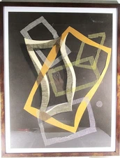 LUCIA STERN, WIS MODERNIST, FRIEND OF MAJOR MODERNS, NON-OBJECTIVE CLOTH COLLAGE