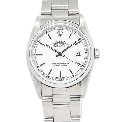 Rolex Oyster Perpetual Date Just 16200 Automatic White Dial Man Watch 36mm