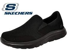 Skechers Men's Flex Advantage Slip Resistant Memory Foam Slip on, Black, Size 12