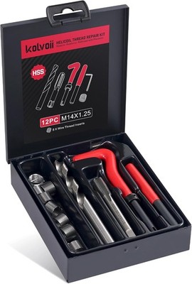 Metric M14x1.25 Helicoil Thread Repair Kit with Drill and Tap Tools