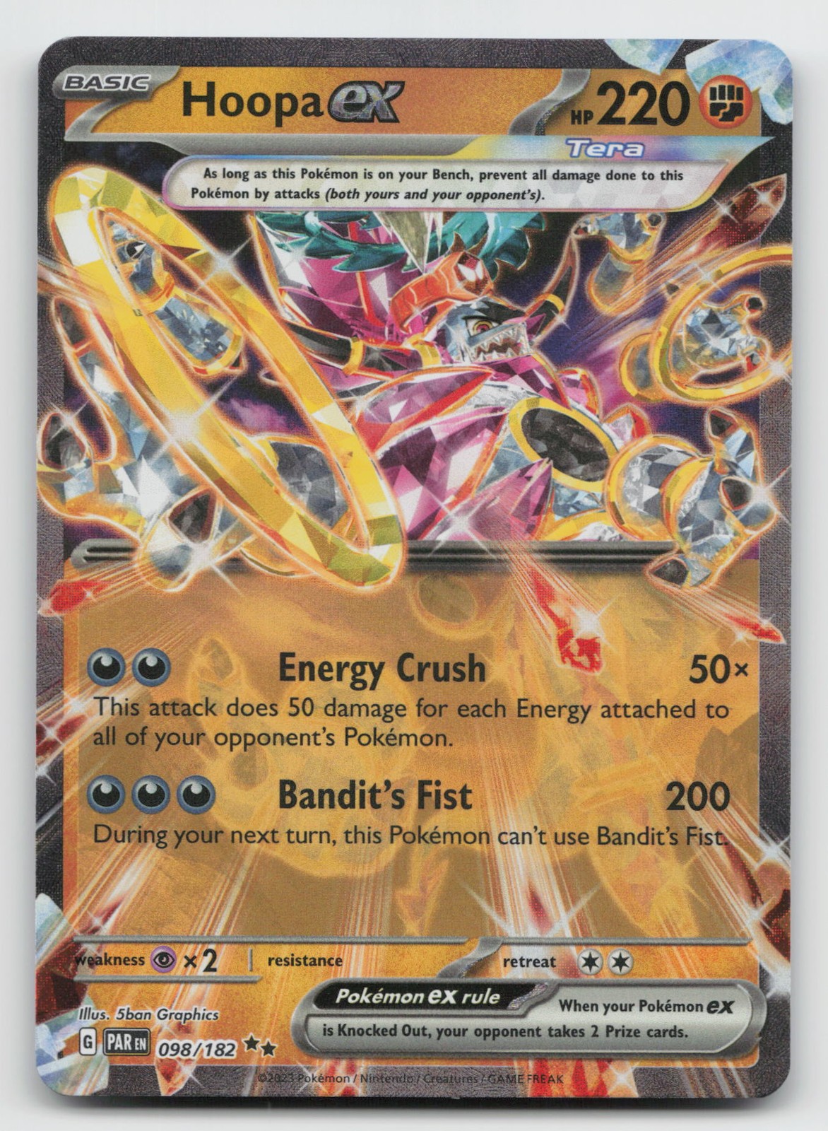 Hoopa ex - 098/182 - Double Rare SV04: Paradox Rift Holo - NM