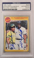 RICKEY HENDERSON/DAVE WINFIELD #629 1985 Fleer Baseball PSA/DNA AUTO AUTHENTIC