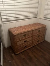 Vintage Style Standard Dresser Braided Rattan