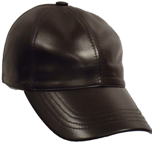 Leather Baseball Cap One Size Fits All Unisex Range Of Colours Real Leather Hat - Picture 4 of 9