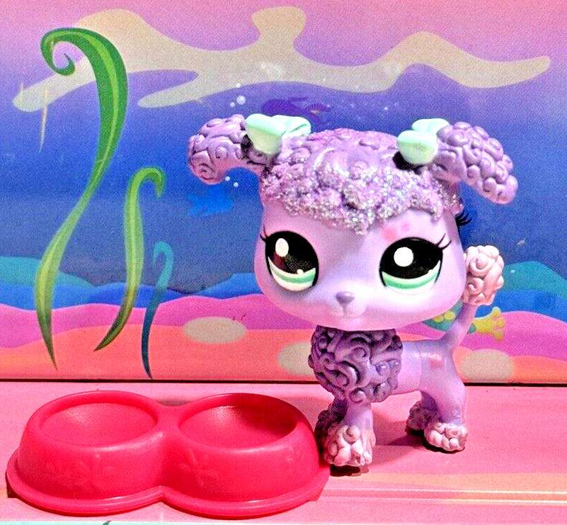LITTLEST PET SHOP LPS AUTHENTIC GLITTER SPARKLE LILAC POODLE